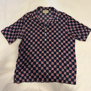 Gucci Printed Logo Short Sleeve Shirt